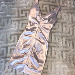 Light Lavender Low Cut V-Neck Dress